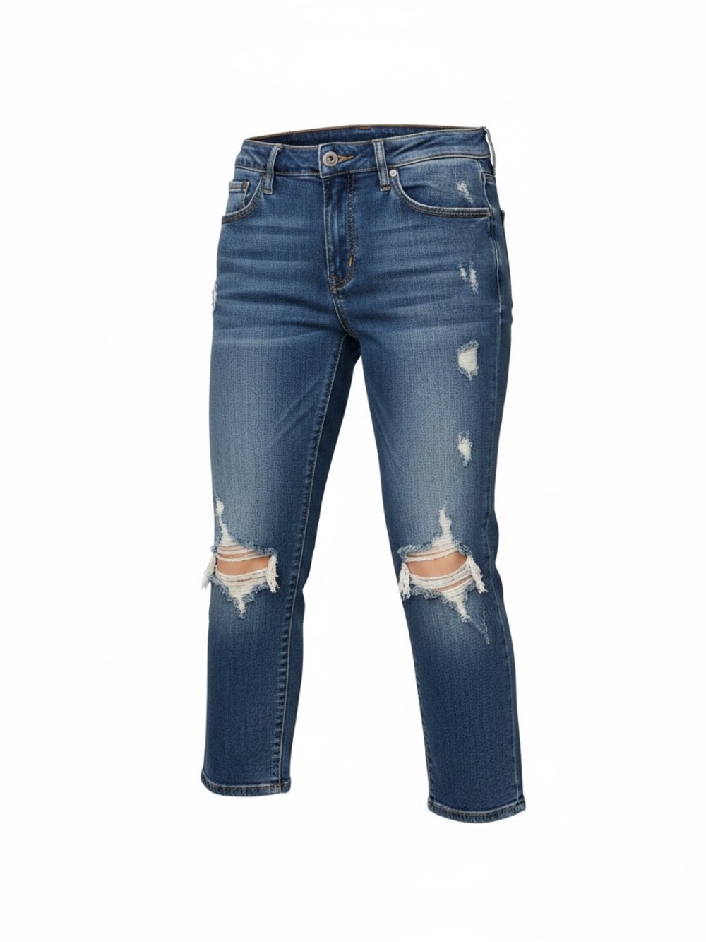 Judy Blue Distressed Capri Jeans 9/29 | Mid Rise Stretch Denim